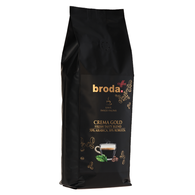 Kawa świeżo palona • broda. coffee • CREMA GOLD Fresh Tasty Blend 70% Arabica / 30% Robusta • 1000g
